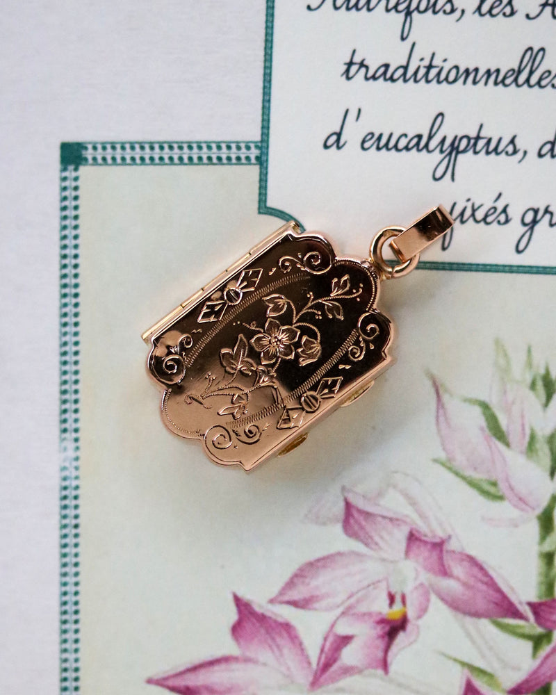 Pendentif Ancien Ouvrant Or Rose