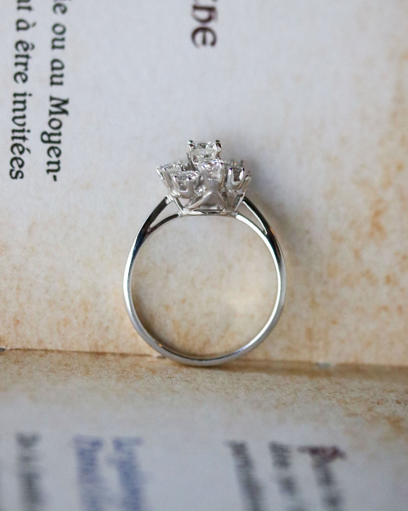 Bague Marguerite Or blanc et Diamants