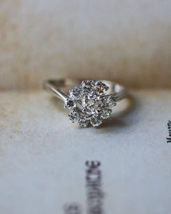 Bague Marguerite Or blanc et Diamants