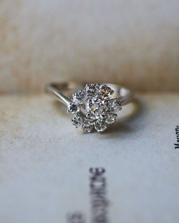 Bague Marguerite Or blanc et Diamants