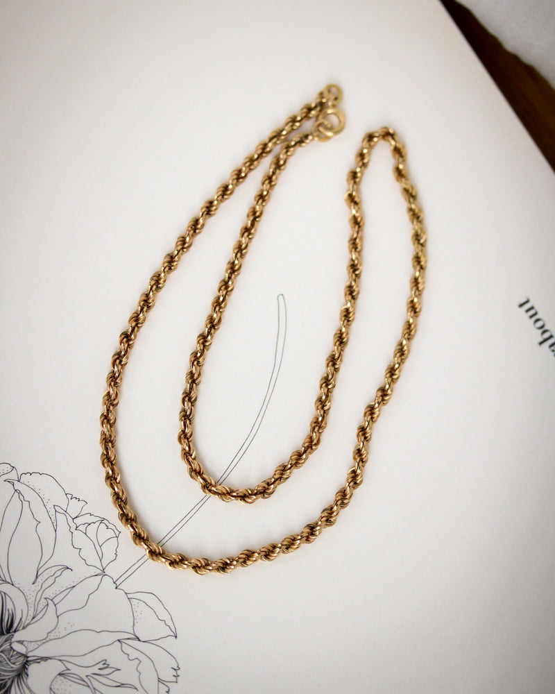 Chaîne Maille Corde Or Jaune