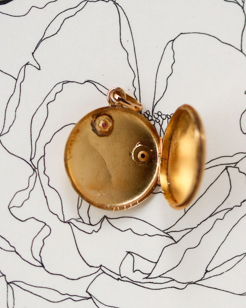 Pendentif Ouvrant ancien Or Jaune Grenat