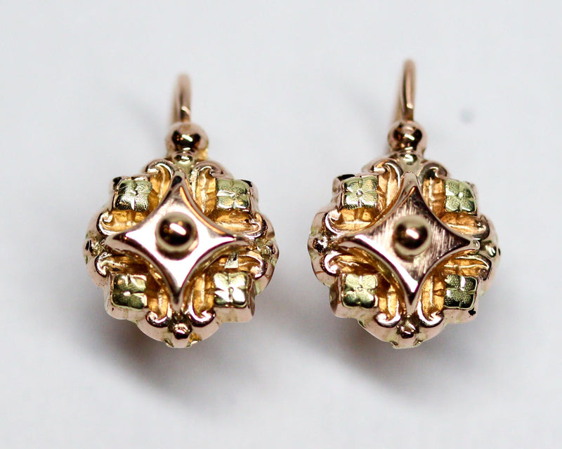 Paire de Dormeuse Or Rose et Jaune