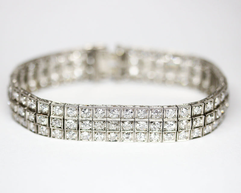 Bracelet Rivière Or blanc Platine et Diamants
