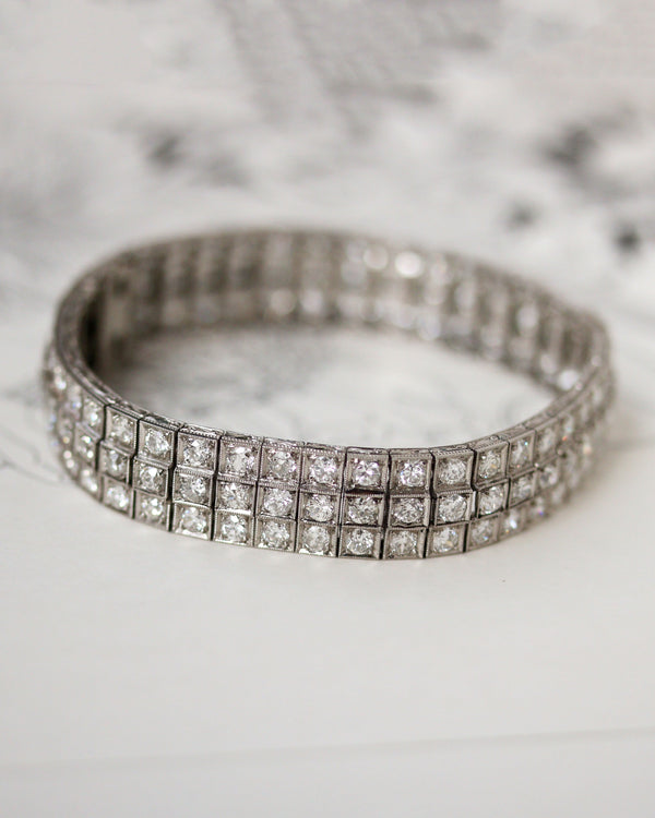 Bracelet Rivière Or blanc Platine et Diamants