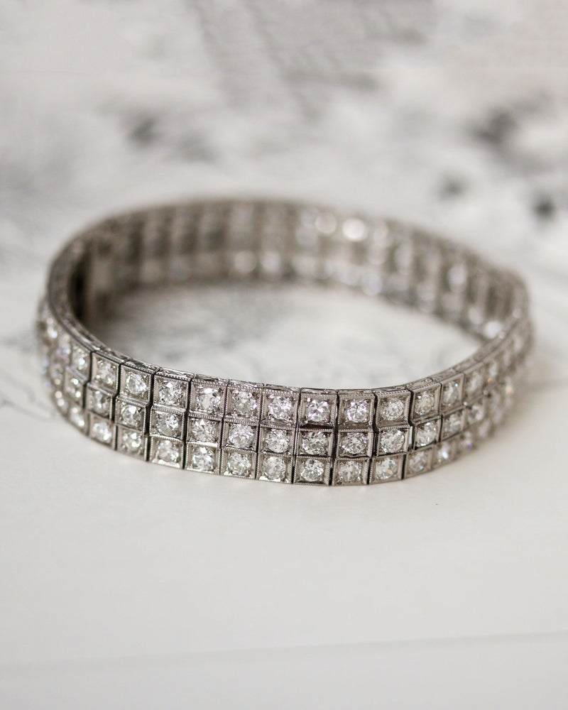 Bracelet Rivière Or blanc Platine et Diamants