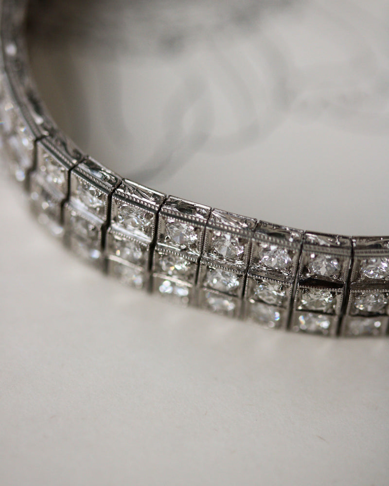 Bracelet Rivière Or blanc Platine et Diamants