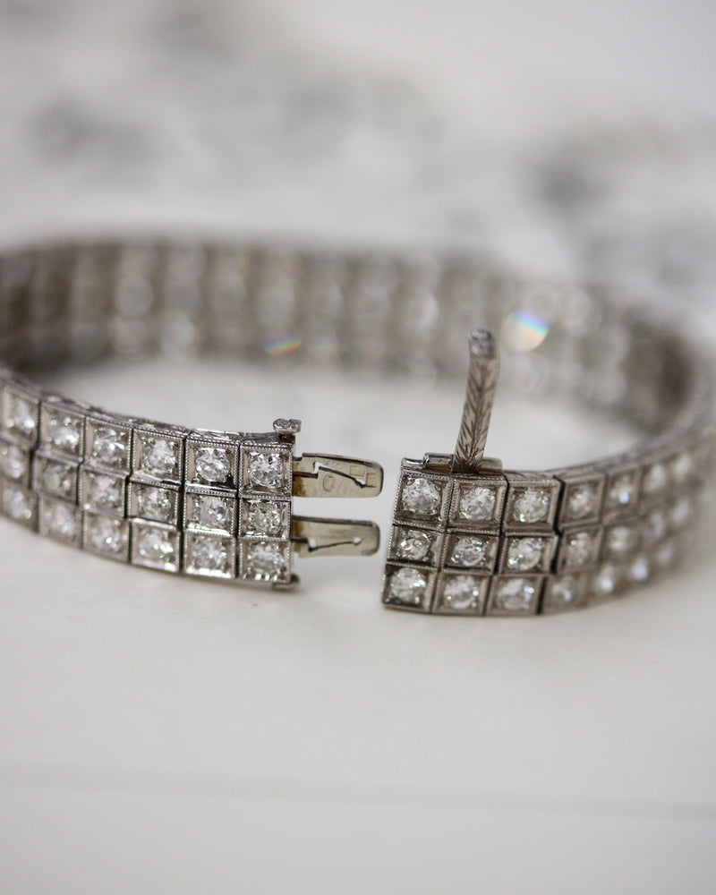 Bracelet Rivière Or blanc Platine et Diamants