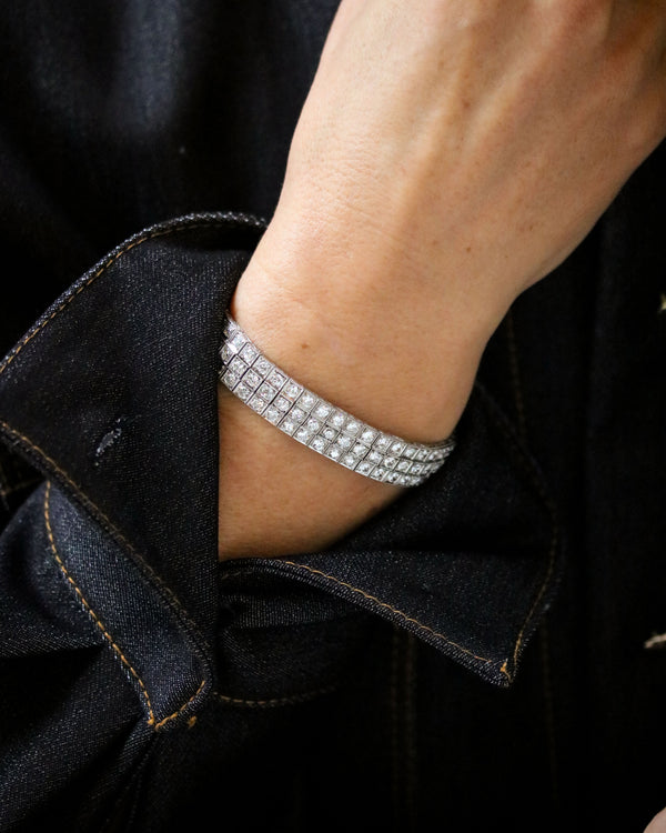 Bracelet Rivière Or blanc Platine et Diamants
