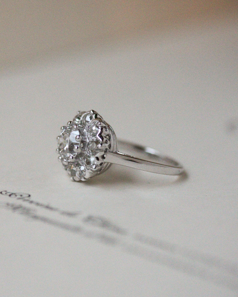 Bague Marguerite Ancienne Diamants et Platine