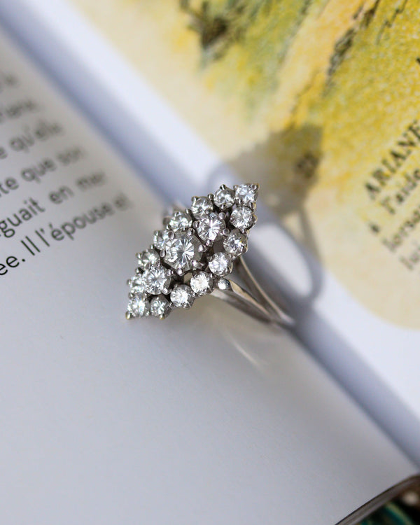 Bague Marquise Or blanc et Diamants