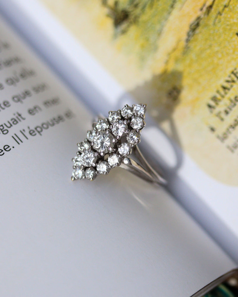 Bague Marquise Or blanc et Diamants