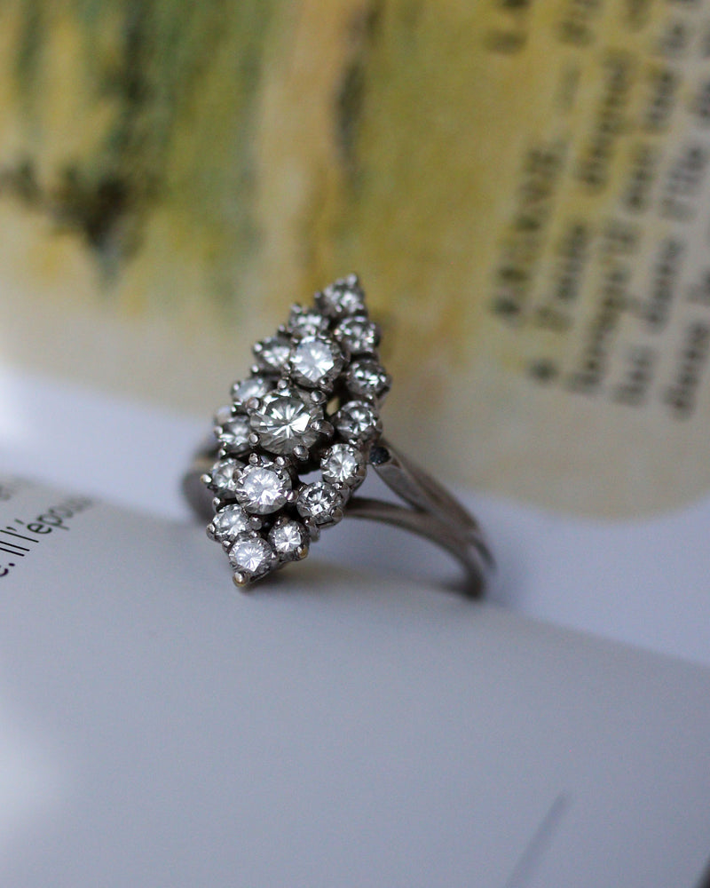 Bague Marquise Or blanc et Diamants