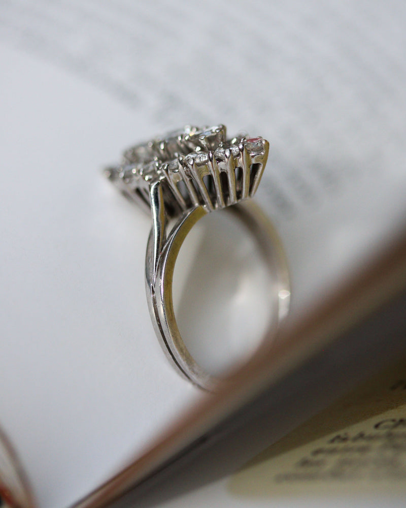 Bague Marquise Or blanc et Diamants