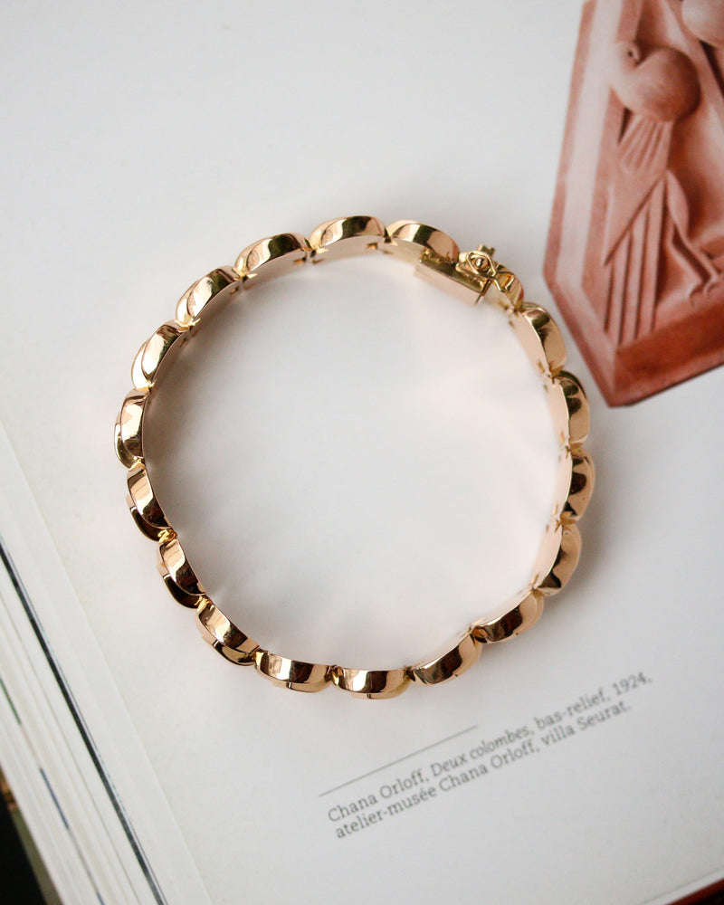 Bracelet Tank Mailles Articulées Or Rose