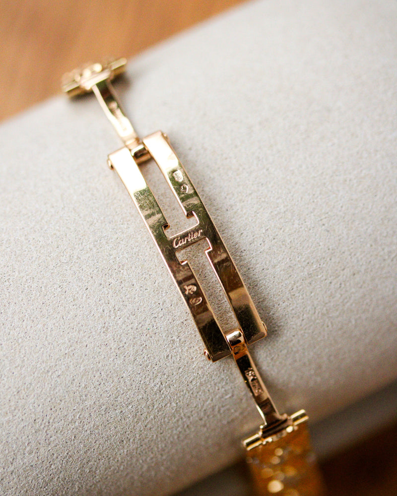 Montre Mini Panthère Fleurs Or Jaune et Diamant signe Cartier