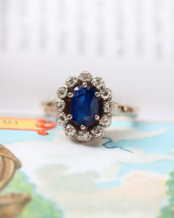 Bague Pompadour Saphir Diamants