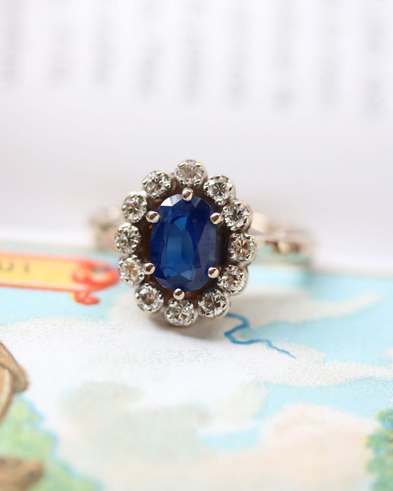 Bague Pompadour Saphir Diamants