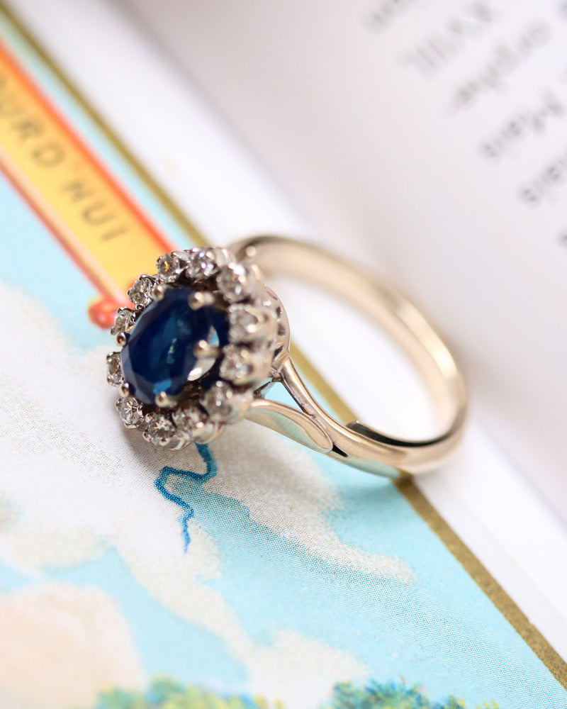 Bague Pompadour Saphir Diamants