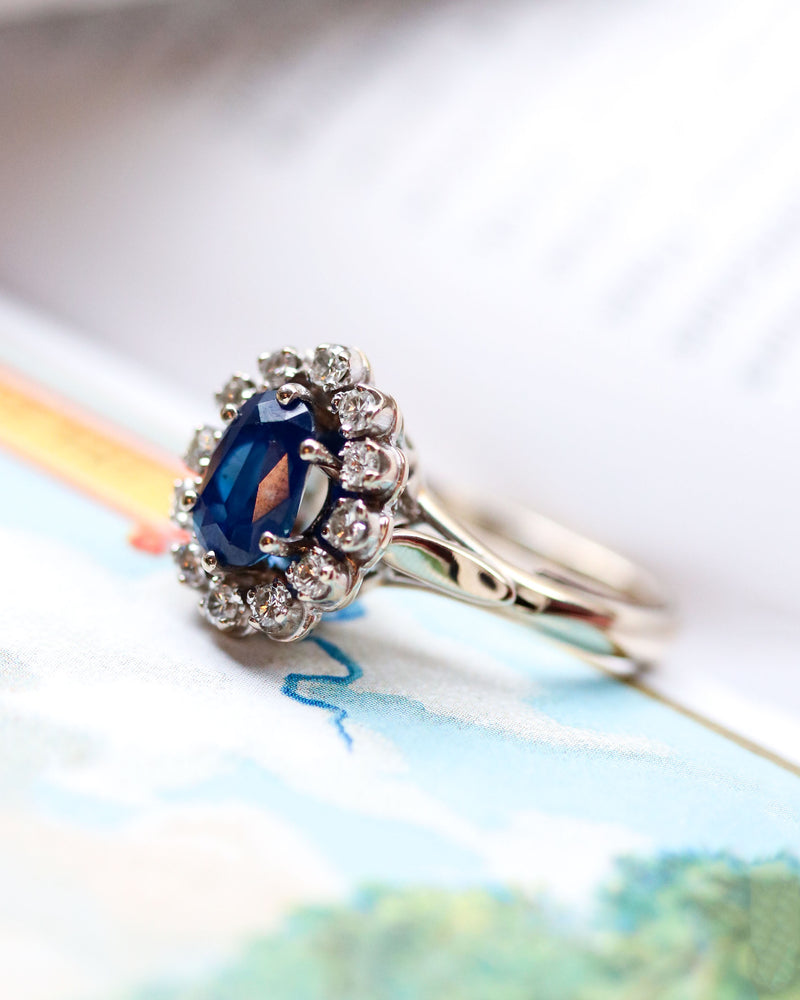 Bague Pompadour Saphir Diamants