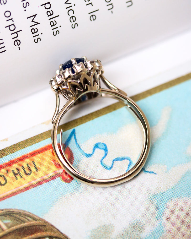 Bague Pompadour Saphir Diamants