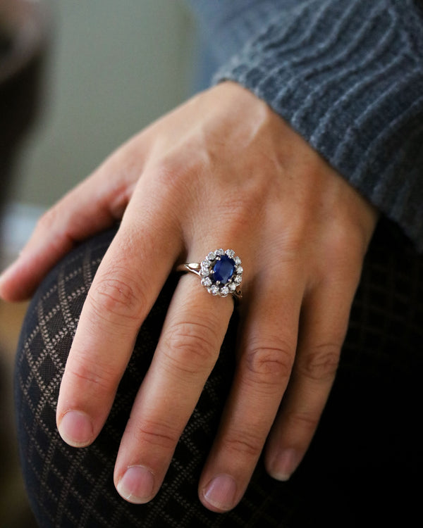 Bague Pompadour Saphir Diamants