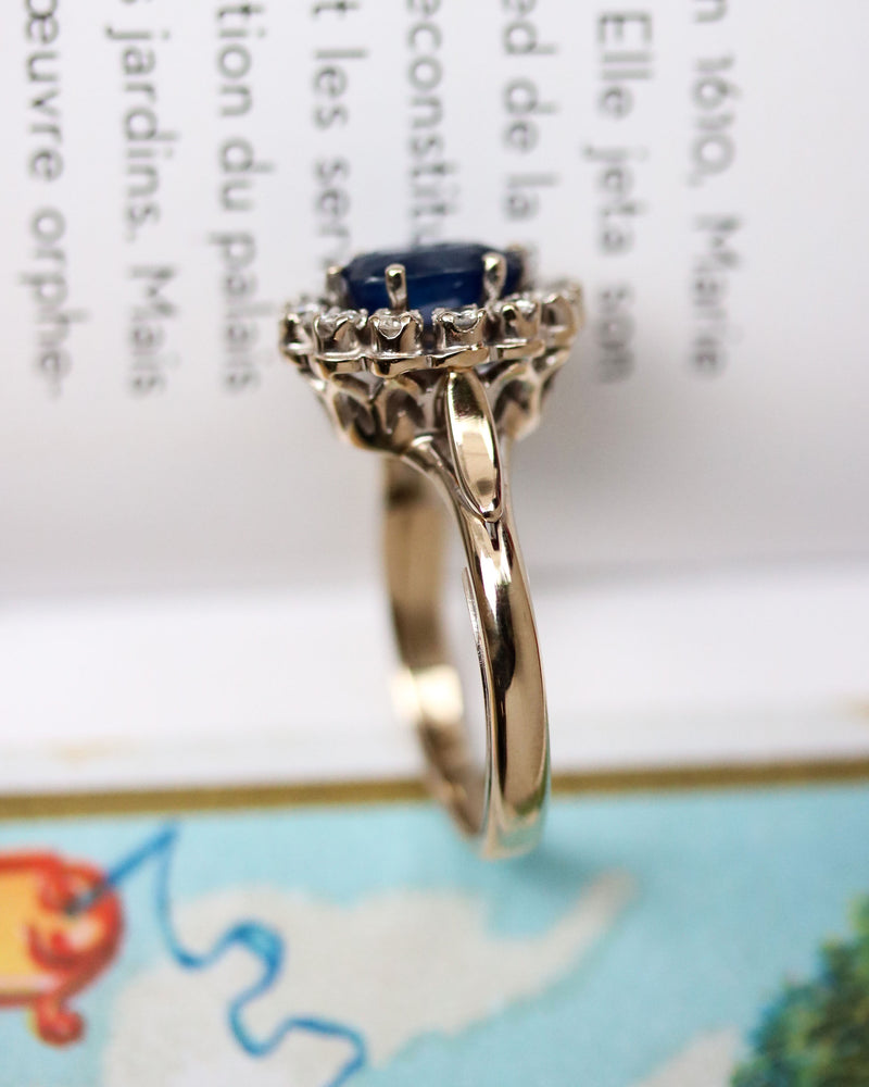 Bague Pompadour Saphir Diamants