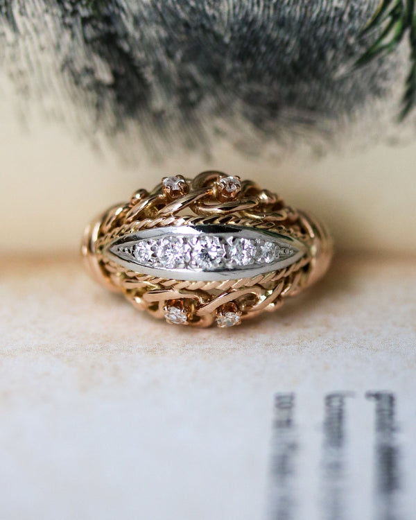 Bague 1950 Cocktail Or Diamants