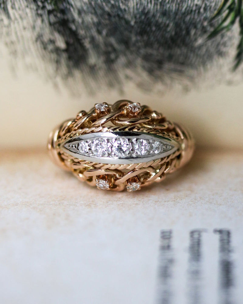 Bague 1950 Cocktail Or Diamants