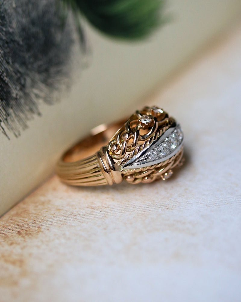 Bague 1950 Cocktail Or Diamants
