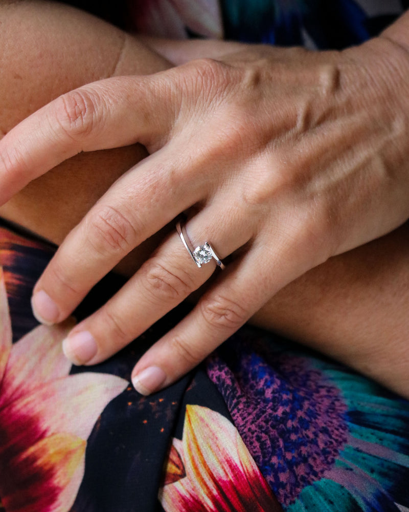 Solitaire Moderne Diamant Or blanc
