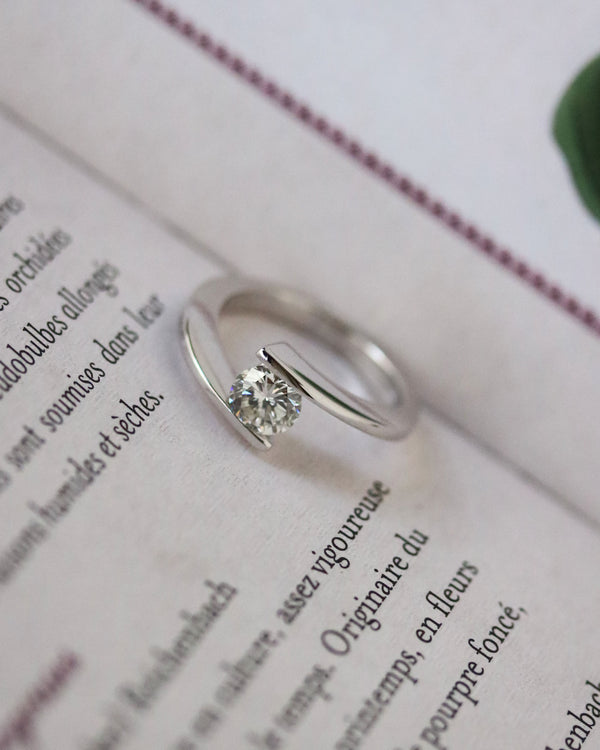 Solitaire Moderne Diamant Or blanc