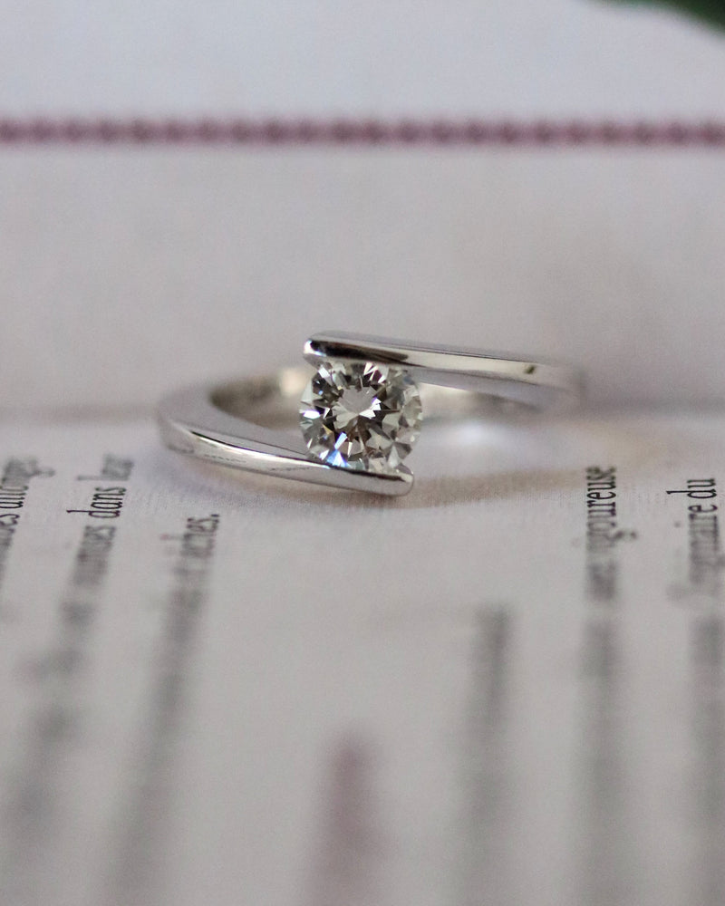 Solitaire Moderne Diamant Or blanc
