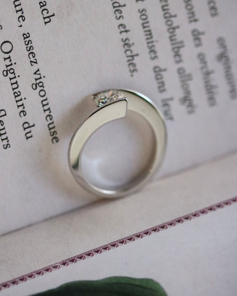 Solitaire Moderne Diamant Or blanc