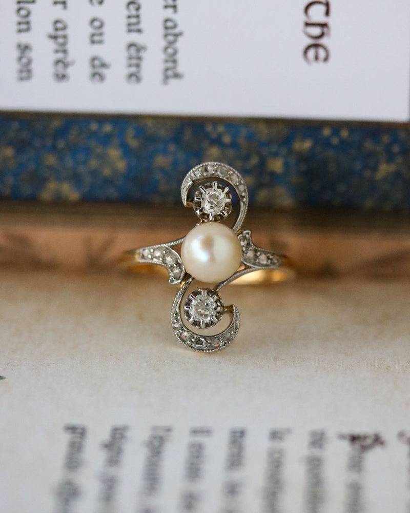 Bague 1900 Perle et Diamants