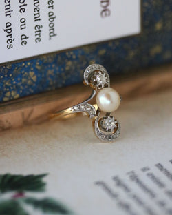 Bague 1900 Perle et Diamants