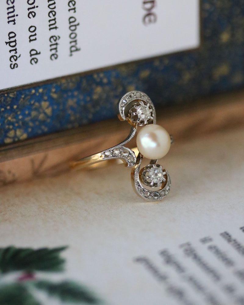 Bague 1900 Perle et Diamants