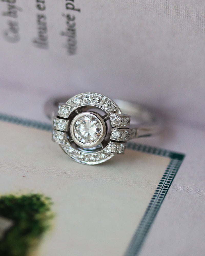 Bague Création Benoit Joaillier "Ronde Diamants et Godrons"