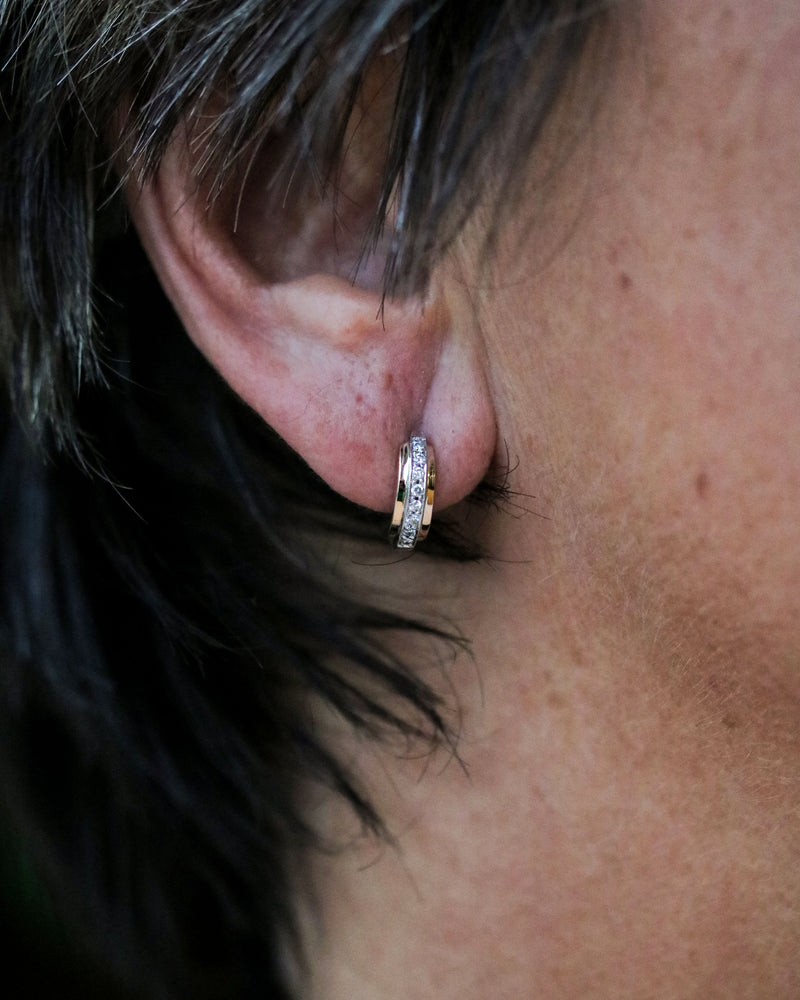 Boucles d'Oreilles Création Benoit Joaillier "Demies Créoles Bicolores"