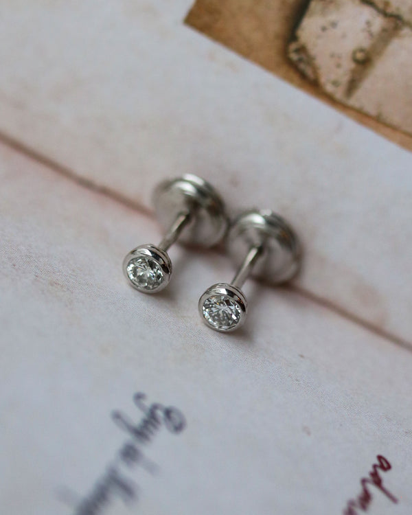 Paire de Boucles d'Oreilles Puces Création Benoit Joaillier