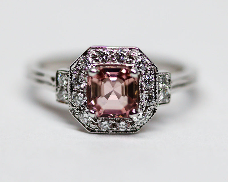 Bague Création Benoit Joaillier " Octogonale Tourmaline " Or Blanc