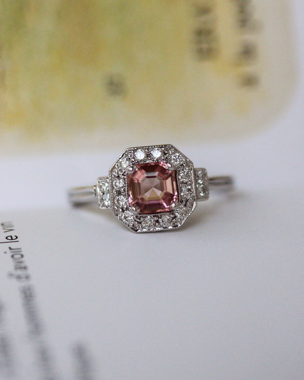 Bague Création Benoit Joaillier " Octogonale Tourmaline " Or Blanc