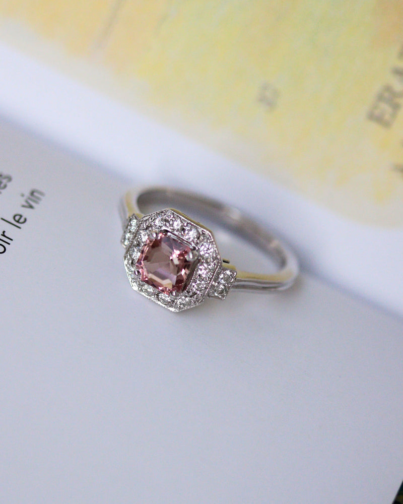 Bague Création Benoit Joaillier " Octogonale Tourmaline " Or Blanc