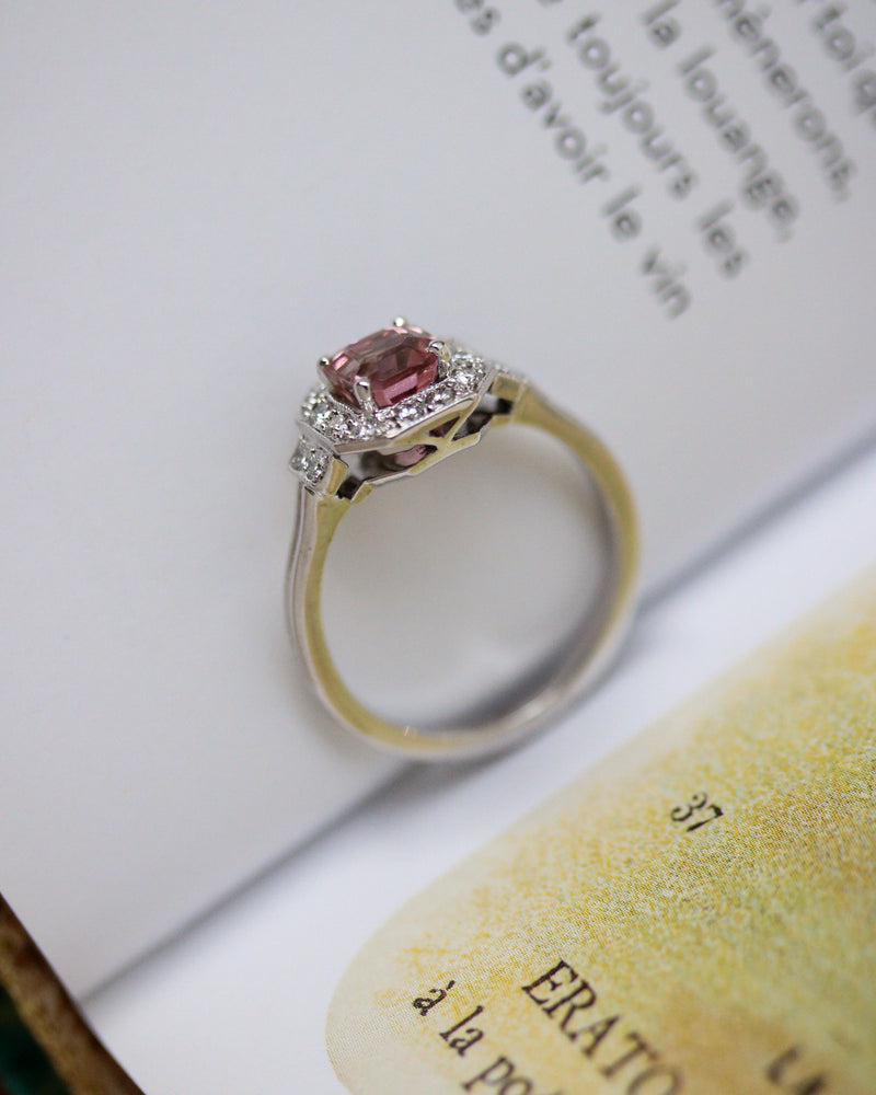 Bague Création Benoit Joaillier " Octogonale Tourmaline " Or Blanc