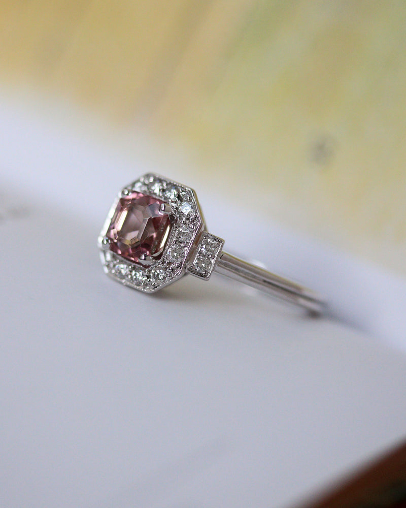 Bague Création Benoit Joaillier " Octogonale Tourmaline " Or Blanc