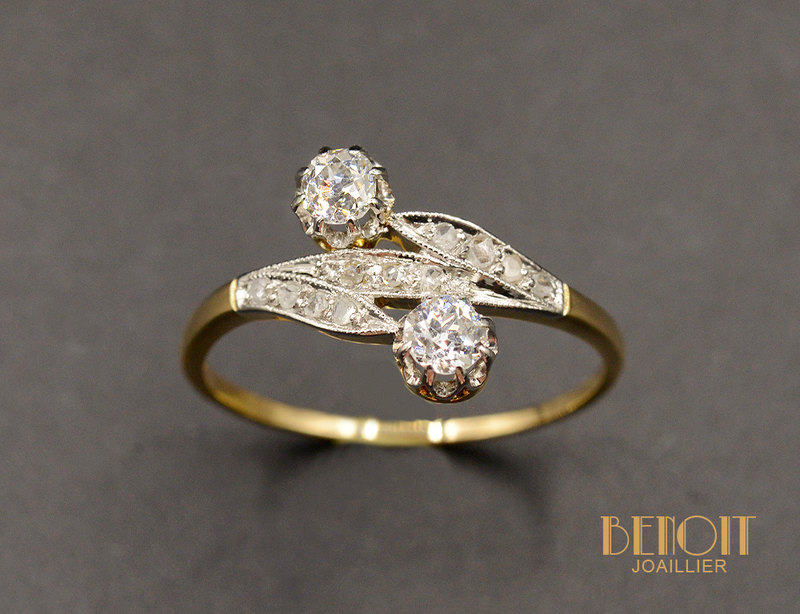 Toi et Moi Or jaune et Platine Diamants
