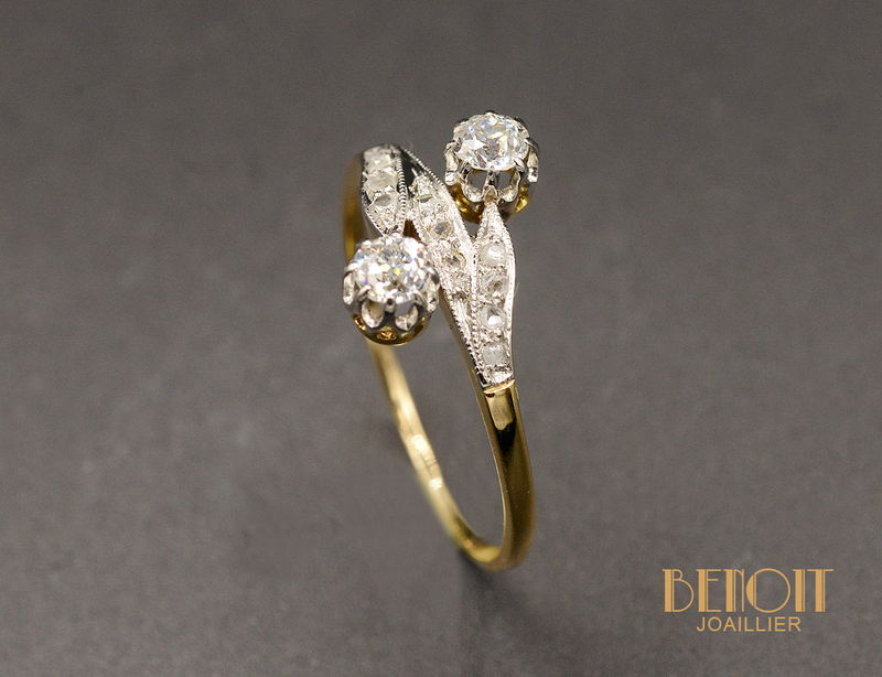 Toi et Moi Or jaune et Platine Diamants
