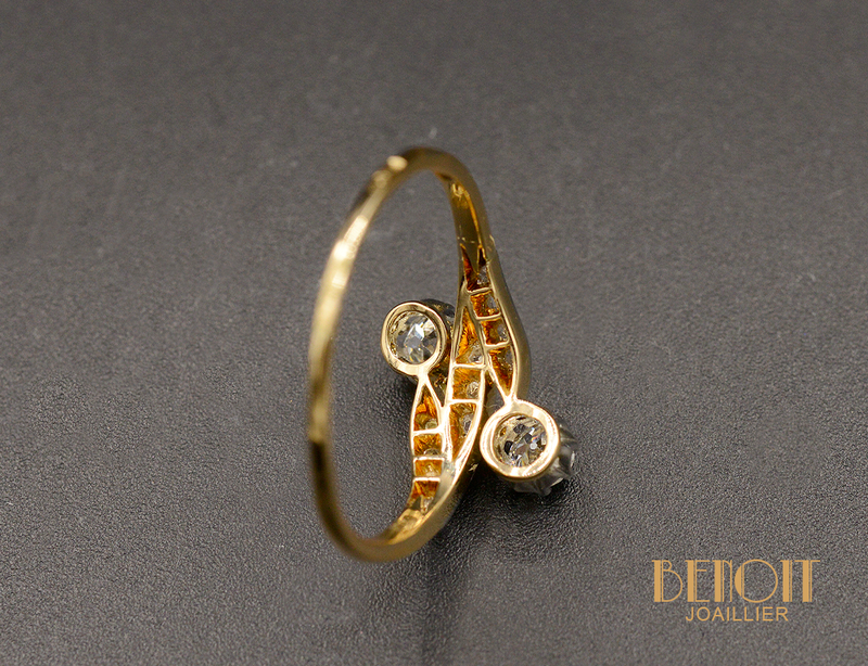 Toi et Moi Or jaune et Platine Diamants