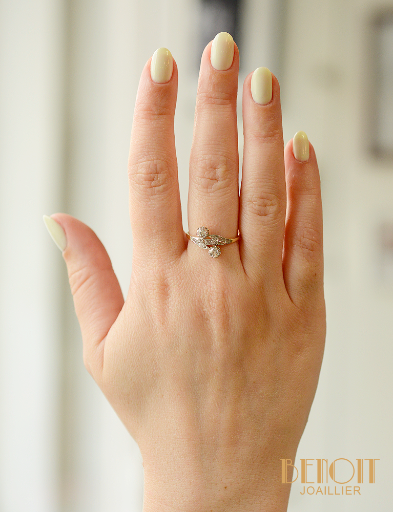 Toi et Moi Or jaune et Platine Diamants