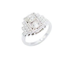Bague Création Benoit Joaillier "Escaliers et Deux Diamants"